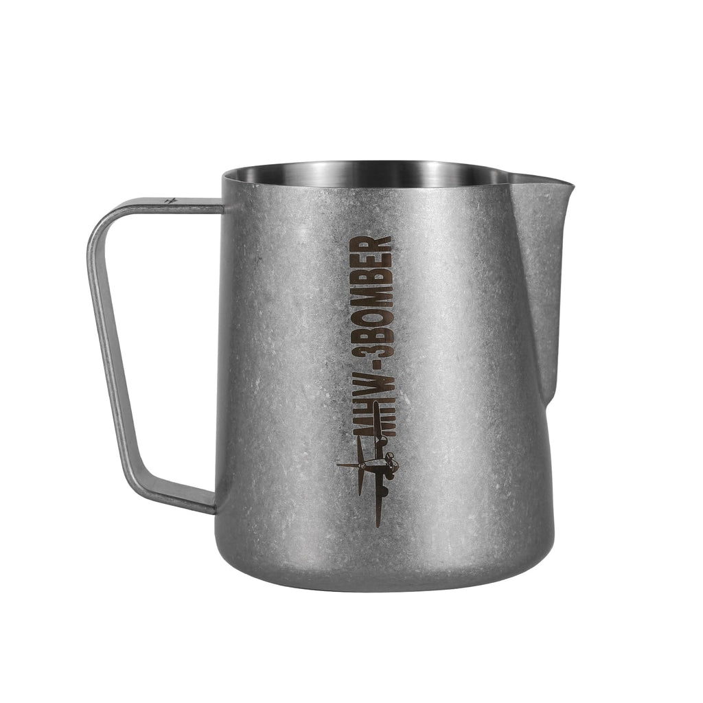 MHW-3BOMBER Milk Frothing Pitcher, 16oz/450ml Milk Frother Cup for Barista, SUS304 Stainless Steel Espresso Steaming Pitchers for Milk/Coffee/Latte Art, P3027SS-OS