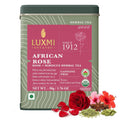 Luxmi Estates African Rose Hibiscus Tea | Loose Leaf, 50g (1.76oz, 25 Cups) | USDA Organic 8-Herb Floral Blend with Hibiscus, Rose Petals, Fennel, Cardamom, Chamomile, Star Anise & Cornflower, Caffeine-Free, Vegan