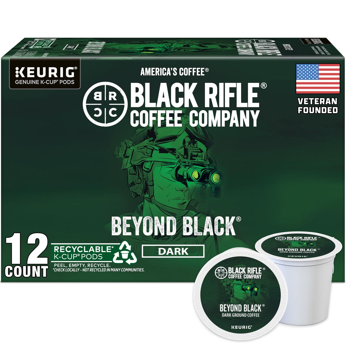 Black Rifle Coffee Medium Roast K Cup Coffee AK Espresso 12 Count