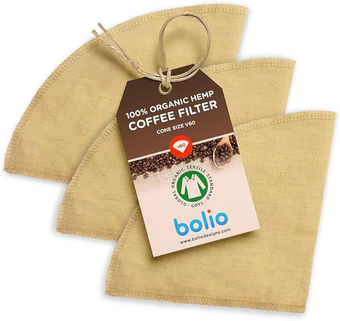 Bolio Organic Hemp Reusable Coffee Filter (1