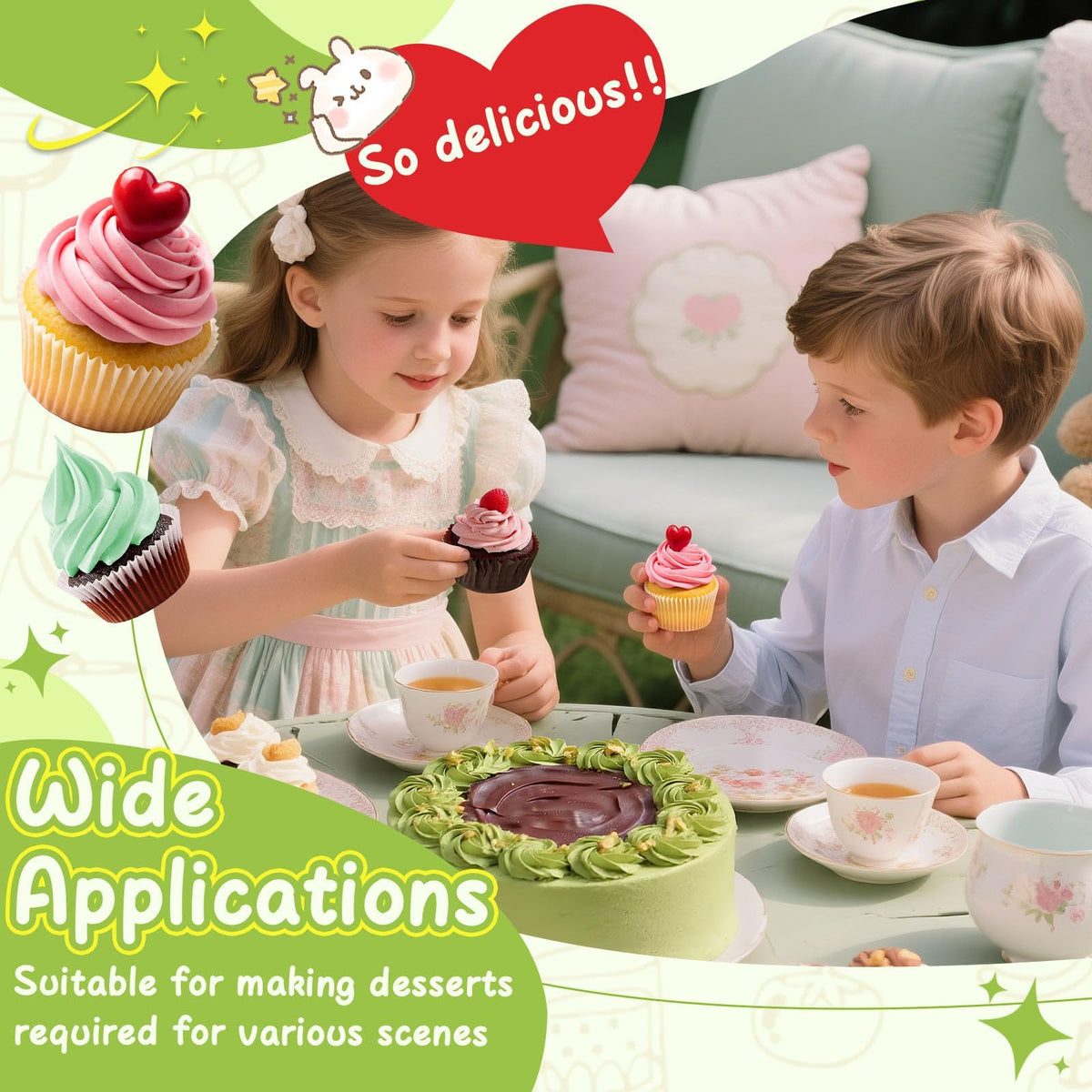 Hendiy 3pcs 2D Cake Piping Tips with 20 Piping Bags
