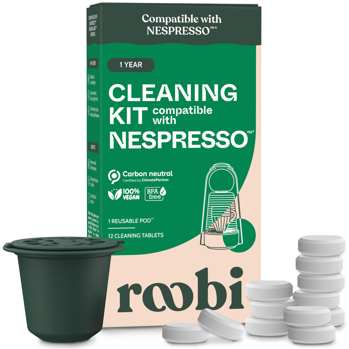 Roobi Cleaning Pods Compatible with Nespresso