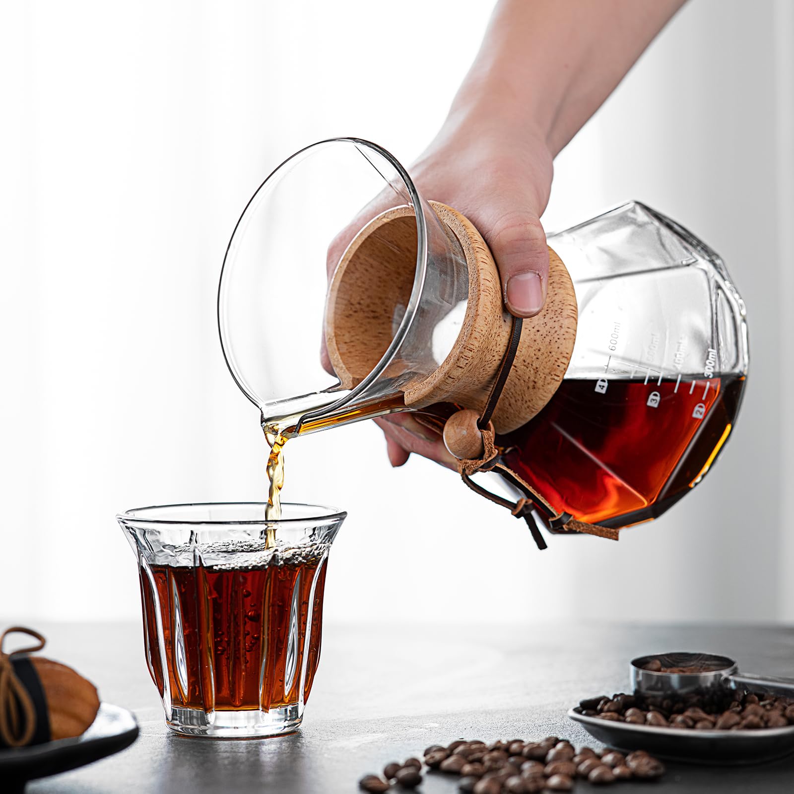 shoxil Pour Over Coffee Maker Set – 40oz Gooseneck Kettle with Thermometer, Coffee Grinder & 20oz Drip Coffee Maker – Stainless Steel Pour Over Coffee Set