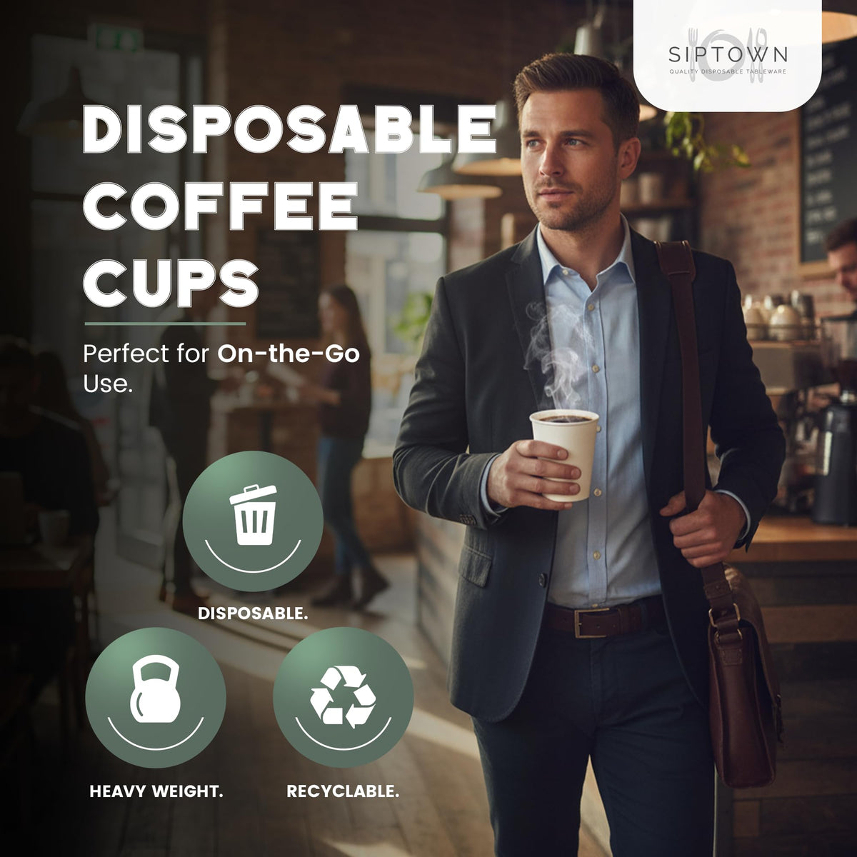 Paper Cups 20 oz 500 Pack for Coffee & Tea 20 oz Made in USA | Bulk 500 Count for Home, Office, Restaurants & Parties | Recyclable Disposable 20 Ounce To-Go Cups for Hot Drinks