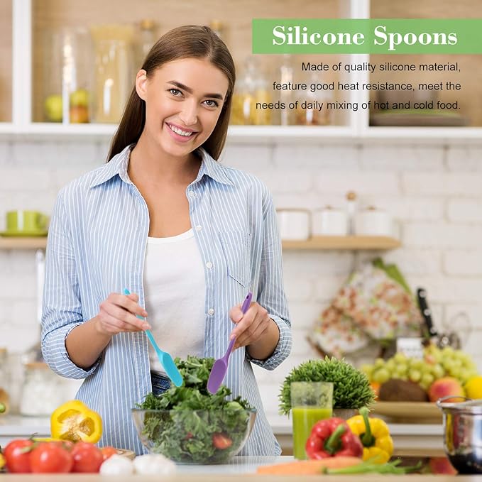Patelai Silicone Spatulas, 7 Pieces 8.2 Inch Small Rubber Spoon Non Stick Kitchen Spatulas Heat Resistant Flexible Scrapers Baking Tool for Cooking, Mixing, Baking Tools