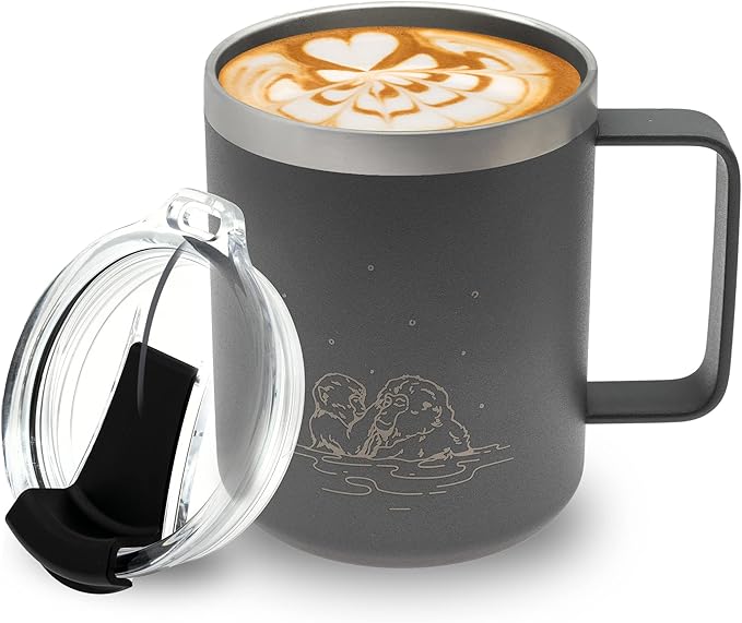 COREFLEX 12 oz Insulated Coffee Mug with Handle & Lid, Stainless Steel Double Walled Vacuum Insulated Tumbler,Travel Coffee Cup Thermal - Home, Office, Travel, Outdoor, Camping