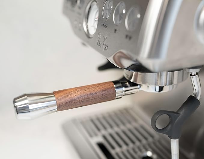 LILQ 54mm Naked Bottomless Portafilter Compatible with Breville Barista Express, Barista Pro, Bambino, and More – 18-20g basket included (WalnutV2Fusion, 54mm)