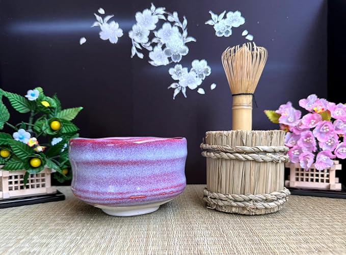 Japanese Traditional Handcrafted Matcha Chawan Tea Bowl Cup Ceremony Tableware Pottery (Sakura Unofu)