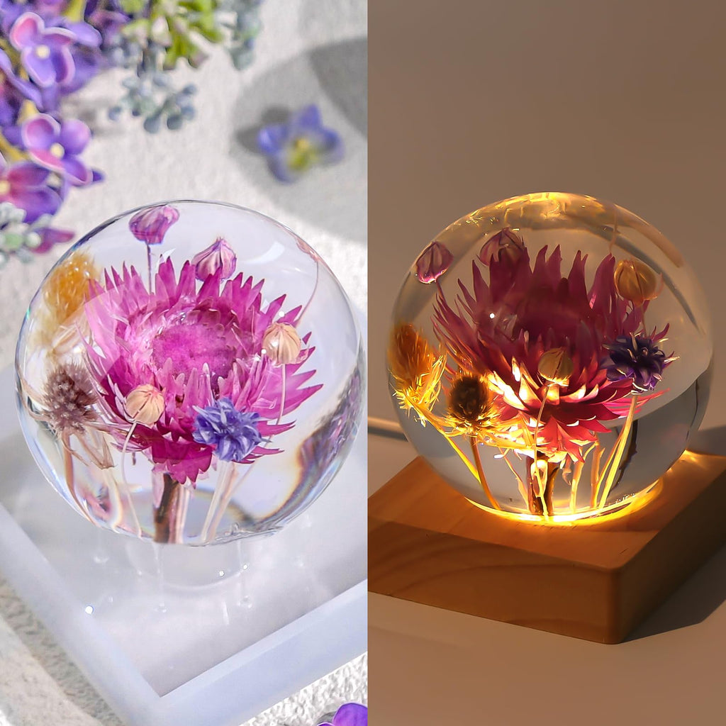 LET'S RESIN 9 Pcs Sphere Silicone Molds for Resin, Upgraded Seamless 3D Sphere Resin Molds Silicone,Large Round Ball Epoxy Resin Molds for Flowers Preservation,Resin Casting, Soap, Candle