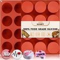 HKNMTT Silicone Round Cookie Mold, 4 PCS Candy Chocolate Moulds, 12-Cavity Cylinder Non-Stick Food Grade BPA Free Moulds for Making Handmade Soap Mini Cake Jelly Brownie Pudding Jello