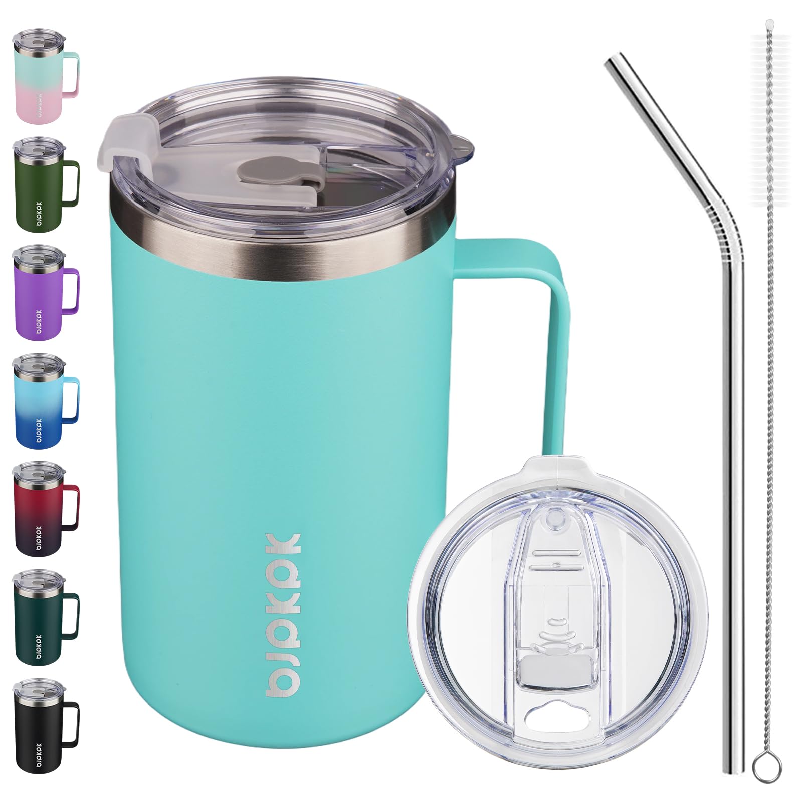 BJPKPK 25oz Insulated Coffee Mug with Handle, Stainless Steel Travel Mug