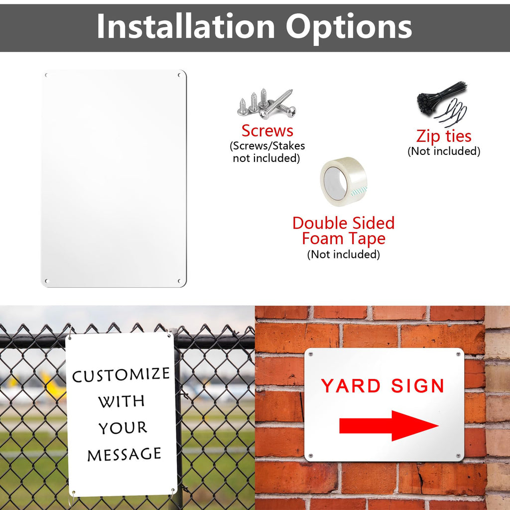 White Blank Metal Sign,10 x 7 Inches Sturdy Rust Free Aluminum Metal Signs White Color Blank Sign, Waterproof, Easy Mounting, Indoor or Outdoor Use (4)