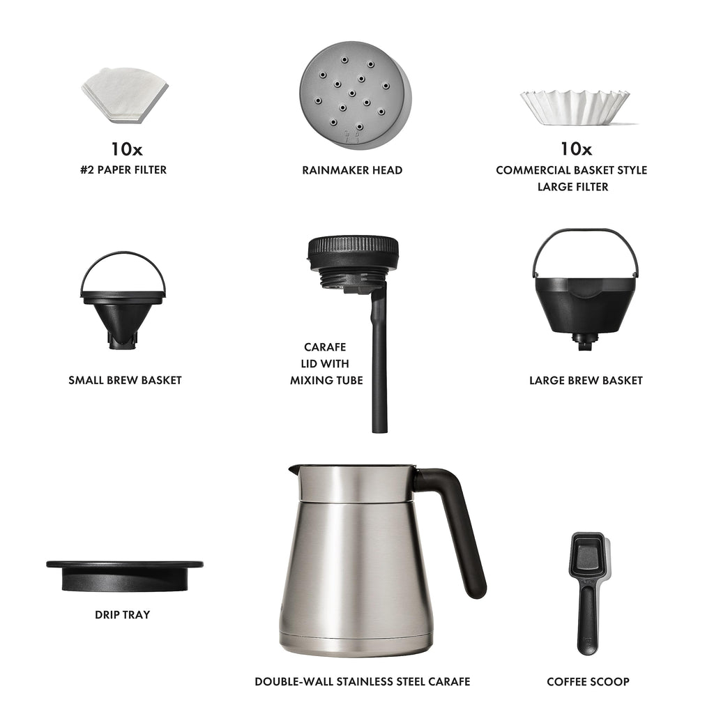 OXO Brew 12-Cup Coffee Maker With Podless Single-Serve Function,Silver