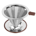 Pour Over Coffee Dripper, Stainless Steel Reusable Cone Filter, 1-2 Cup