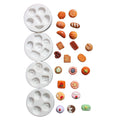 LVDGE Lovely Small Items Silicone Fondant Molds Set For Cake Topper, Gumpaste, Candy & Chocolate, Polymer Clay and More (Round Food Items)