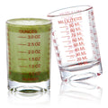 GLASKEY 2 Pack Shot Glass Measuring Cup Set,3 oz/90ml Liquid Heavy High Espresso Glass Cup,Dishwasher Safe,Measurement of Dry and Liquid Ingredients(Red)