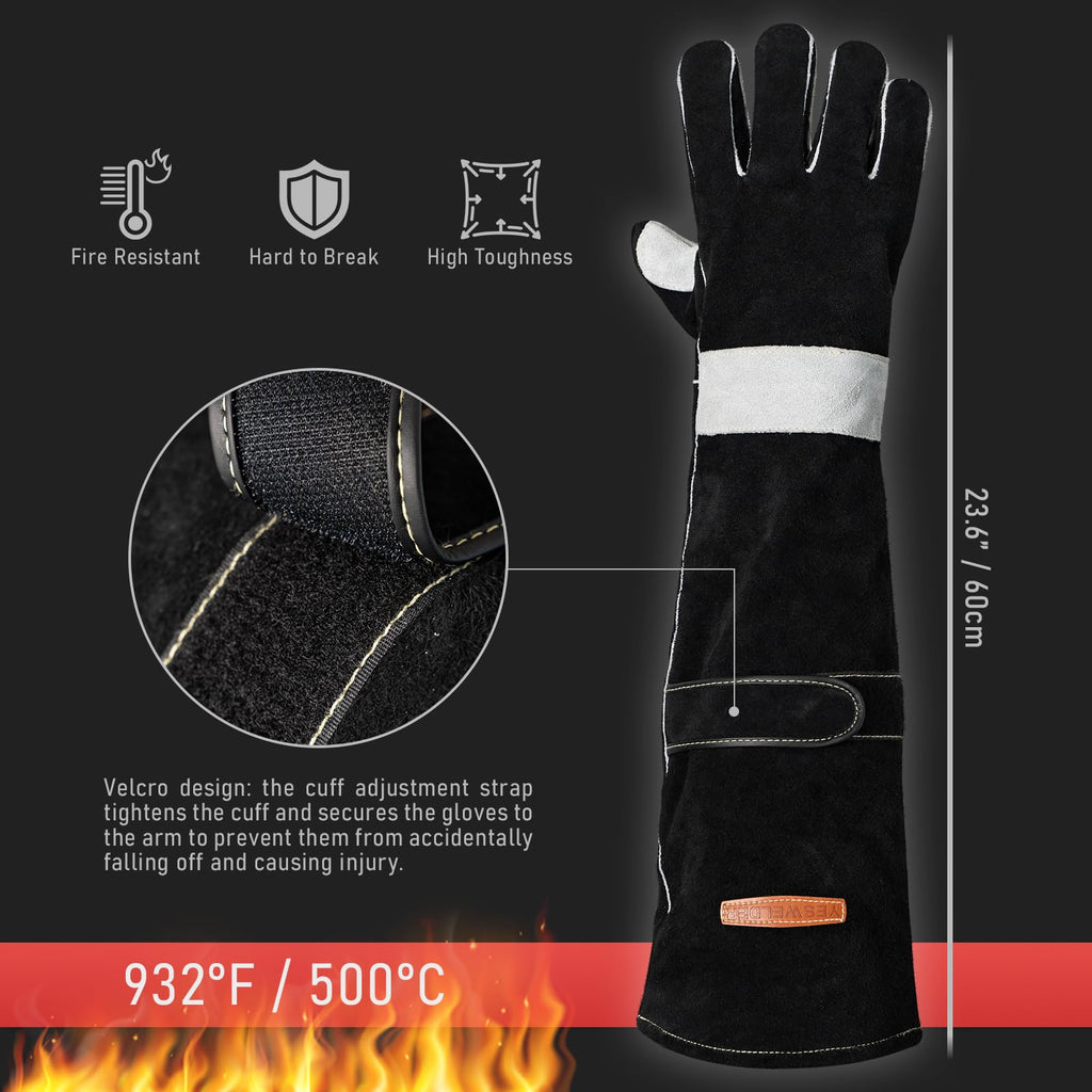 YESWELDER 23.6 Inches 932℉ Leather Forge MIG Welding Gloves