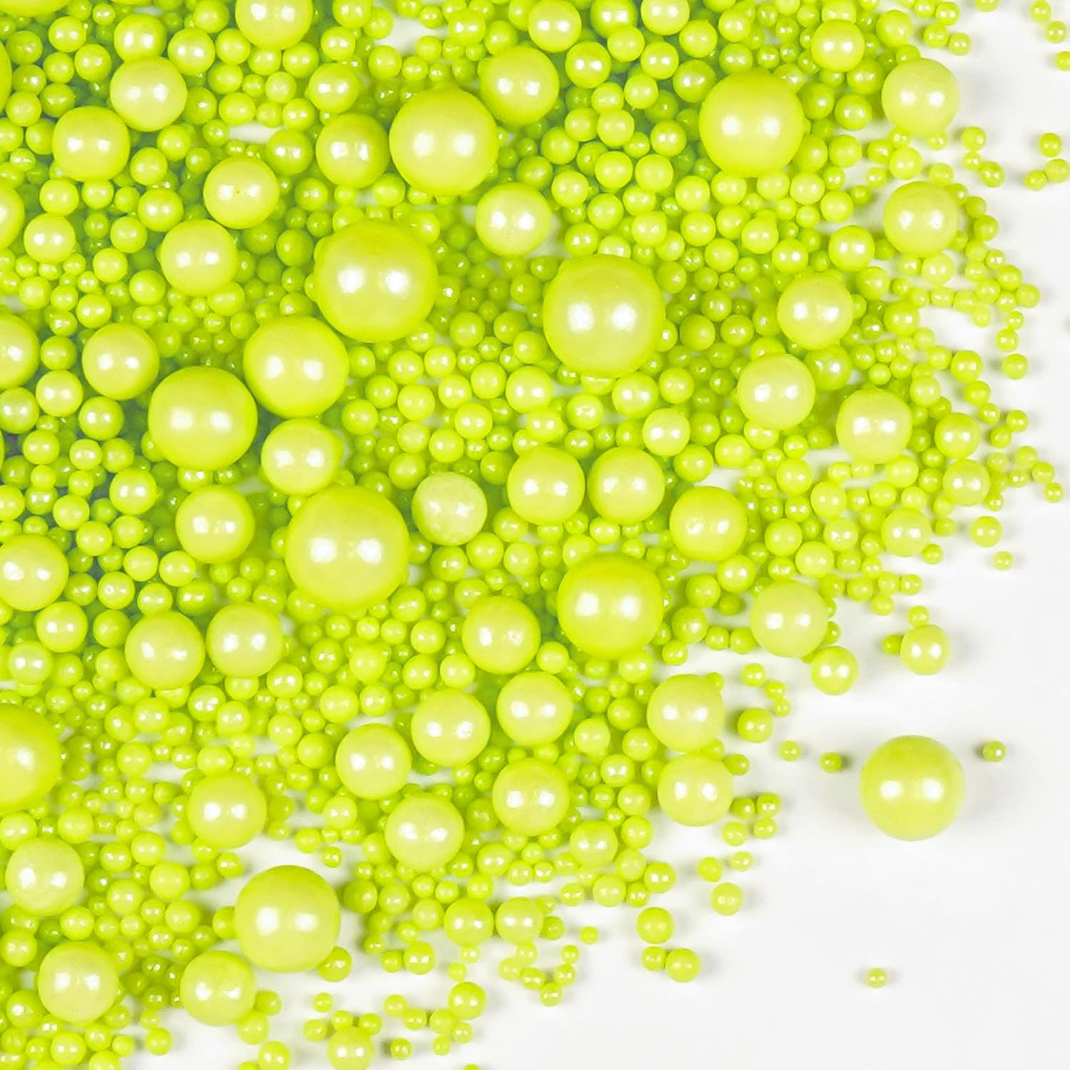 Green Pearl Sprinkles for Cake Decorating, 150g/5.29oz Mix Size, Edible Candy Sugar Pearls, Pearl Cake Decorations, Cupcake Toppers, Party, Holiday Supplies, Food Grade Sprinkles