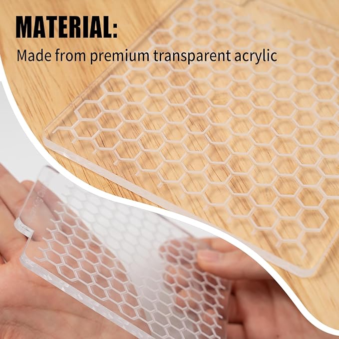 KALAIEN 3 Pack Cookie Embosser Set, Fondant Impression Mats Acrylic Embosser for Fondant Stamps, Texture Sheets for Polymer Clay, Chocolate, Cupcake Topper, Fondant Molds-Style 3