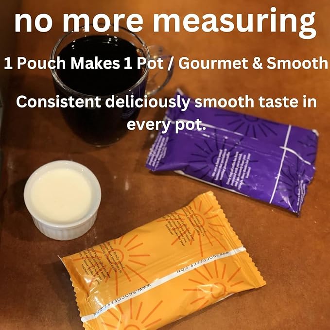 Sarasota Coffee Ground Packets | Gourmet Flavored Medium Roast Bulk Coffee Packs | Jamaican Me Crazy | Low Acid Mold Free Singles Individual Pouches for 12 Cups | 2.5 Ounce Bags, 36 Count