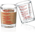 Shot Glasses Measuring Cup Set 2PACK Espresso Shot Glasses Liquid Heavy Glass 2oz/60ml(Red)