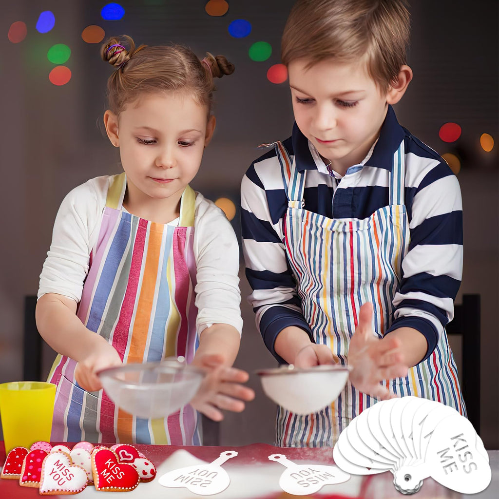 36 Pcs Valentine's Day Conversation Hearts Cookie Stencils for Baking