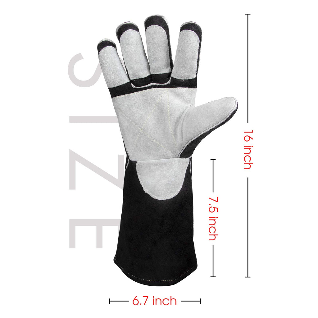 YESWELDER 16 Inches 932℉ Leather Forge MIG Welding Gloves