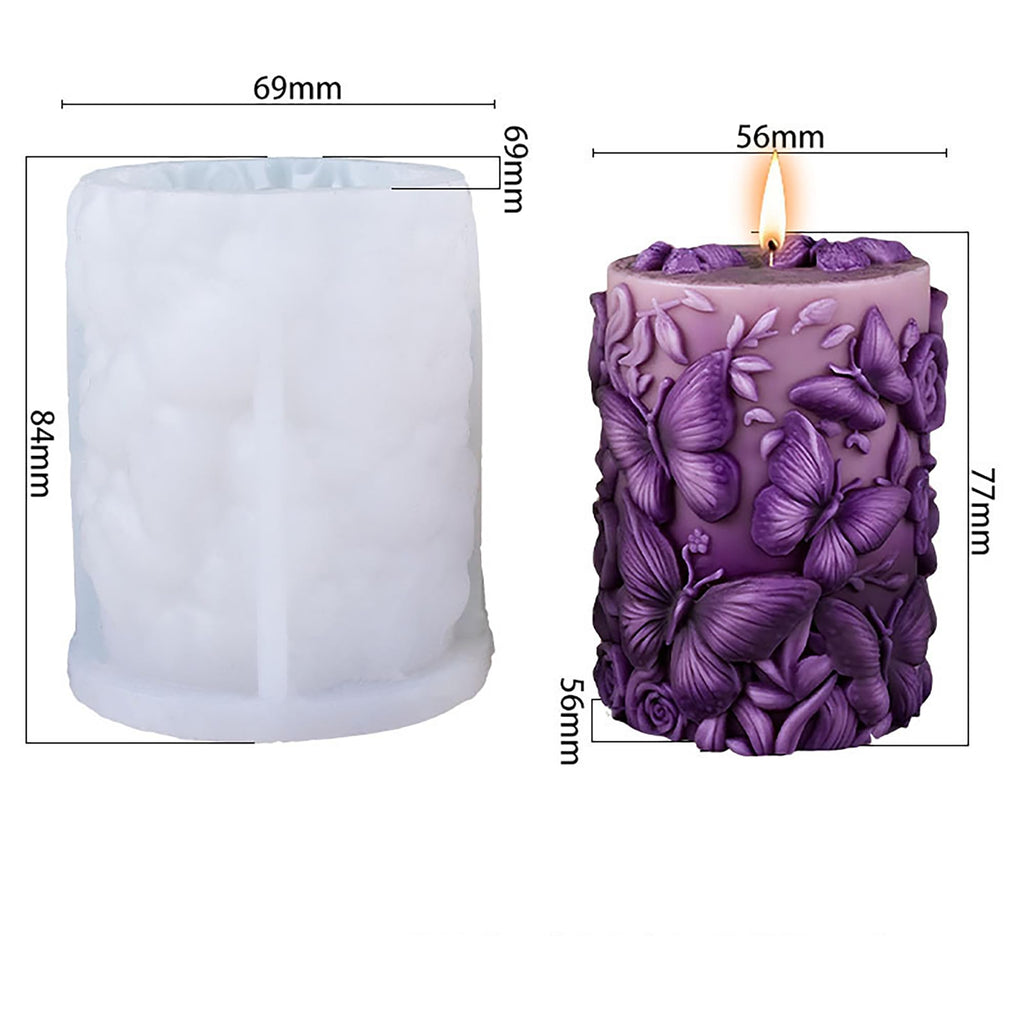 Butterfly Flower Cylinder Molds Silicone Wave Spiral Candle Mold - Silicone Resin Casting Molds for Candle & Resin & Soap Craft Supplies