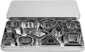 Mini Cookie Cutters Set- Small Heart Star Flower Round Square Hexagon Oval Diamond - 30Pcs Stainless Steel Cookie Cutters - Polymer Clay Cutters Mini Fruit Cutter Small Biscuit Cookie Cutters for Kids