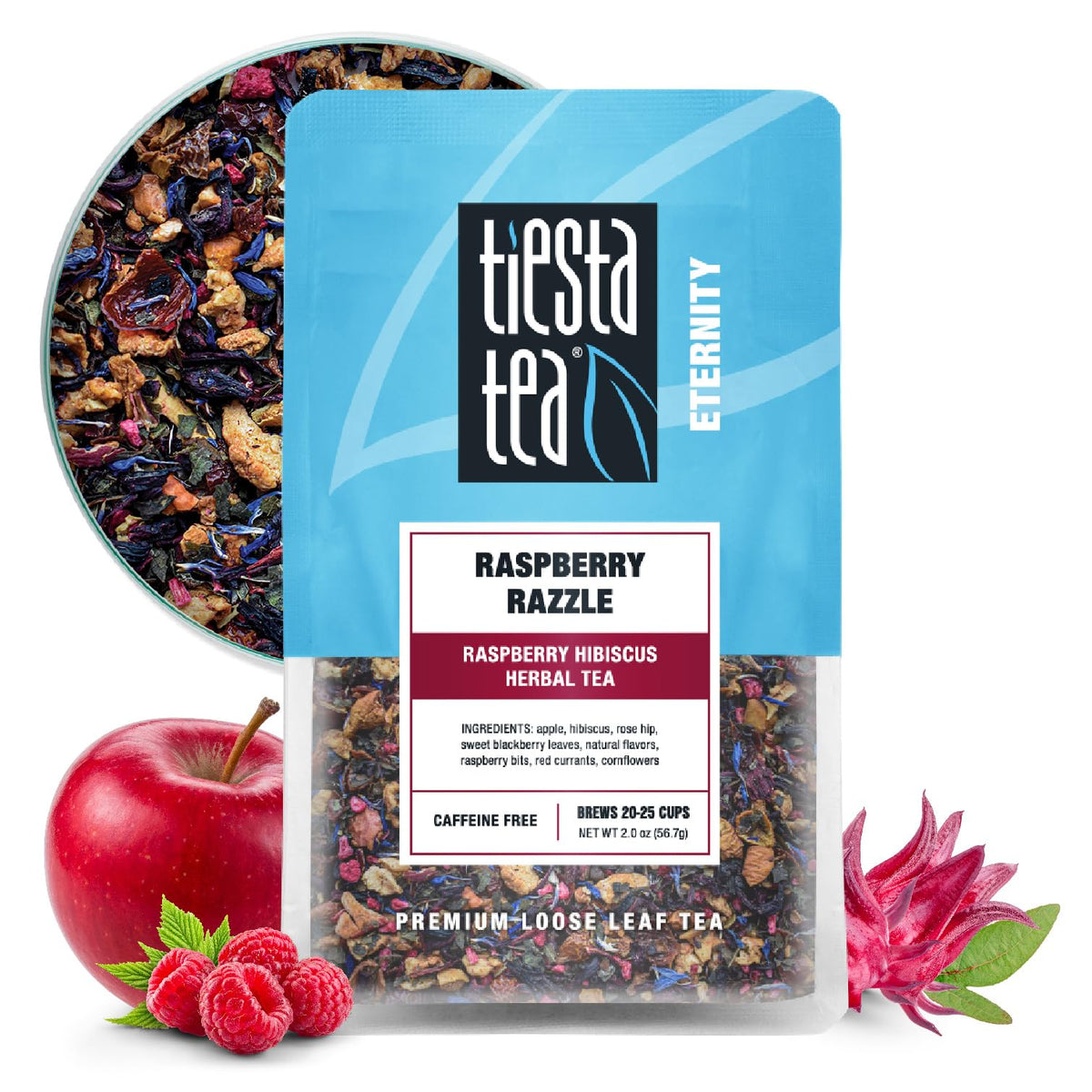 Tiesta Tea Strawberry Kiwi Herbal Tea Loose Leaf Fruit Tea Blend 16oz