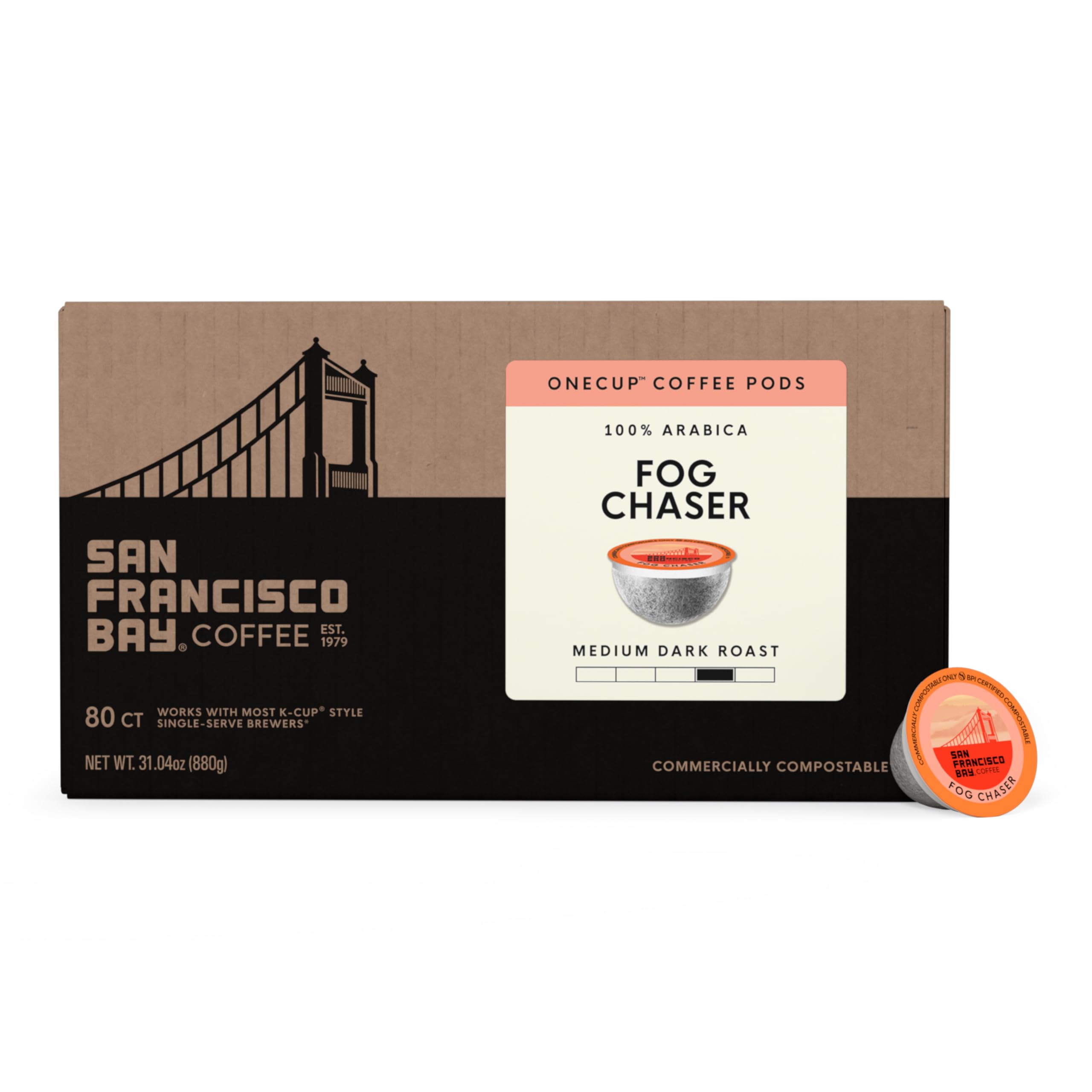 San Francisco Bay Fog Chaser K-Cup Compatible Coffee Pods, 80 ct