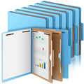 12 Pcs Skyygemm Classification Folder Letter Size, 2 Pocket File,Blue