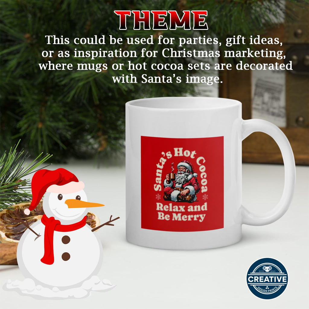 CREATIVE DESIGN PRINTS 11 oz Christmas Hot Chocolate Mug – Christmas-Themed Ceramic Coffee Cup, Holiday Novelty Drinkware, Festive Winter Gift
