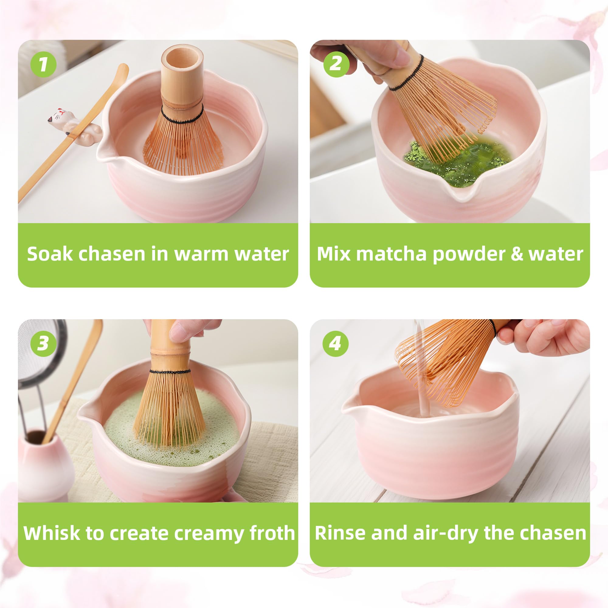 ECOLEMON 2-Pack Handcrafted Matcha Whisk, Bamboo Whisk for Matcha Tea, Natural Bamboo Chasen, 100-Prong Chasen, Macha Whisks Brush Match Accessories Wisk Mixer Whisker for Making Ceremonial Macha Tea