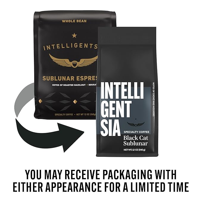 Intelligentsia Coffee, Dark Roast Whole Bean Coffee - Black Cat Sublunar Espresso 12 Ounce Bag