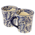 Global Crafts Mexican Pottery Mugs - Handmade Ceramic Mugs 2-Pack - Hand-Painted Blue Plumeado