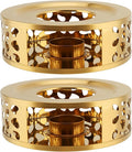 2 PCS Metal Teapot Warmer, Teapot Warmer Base, Stainless Steel Teapot Warmer with Tealight Holder for Glass Or Ceramic Teapot, Gold