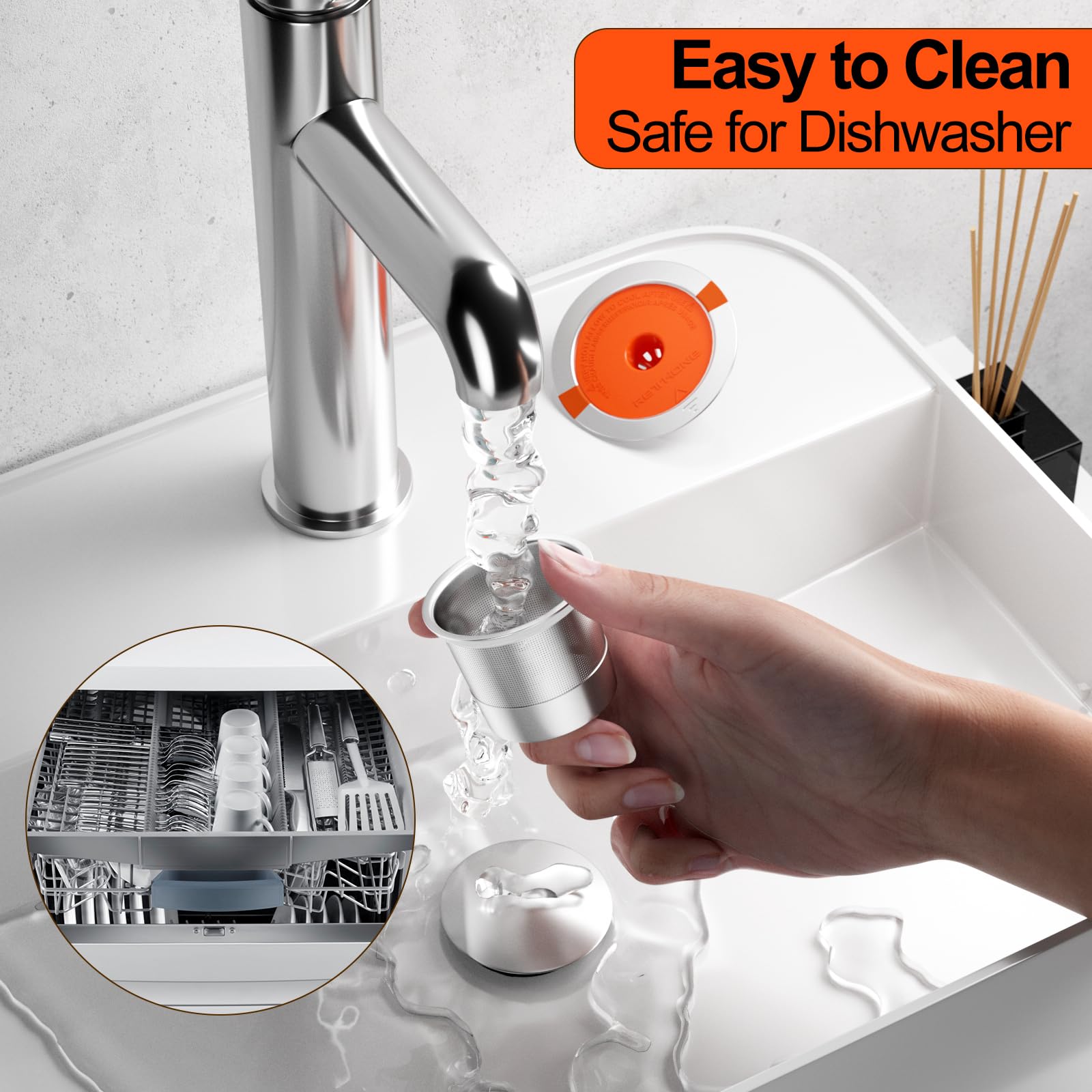 RETHONE Reusable K Cups for Keurig 1.0/2.0, Stainless Steel Coffee Pods