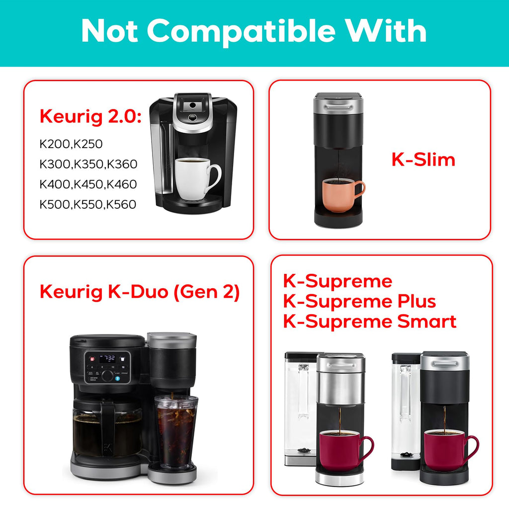 CASABREWS CASKF02 Reusable K Cup Filters, 2 Pack Stainless Steel Refillable Coffee Pods for Keurig 1.0 Brewers, Universal Fit, Eco-Friendly & BPA-Free