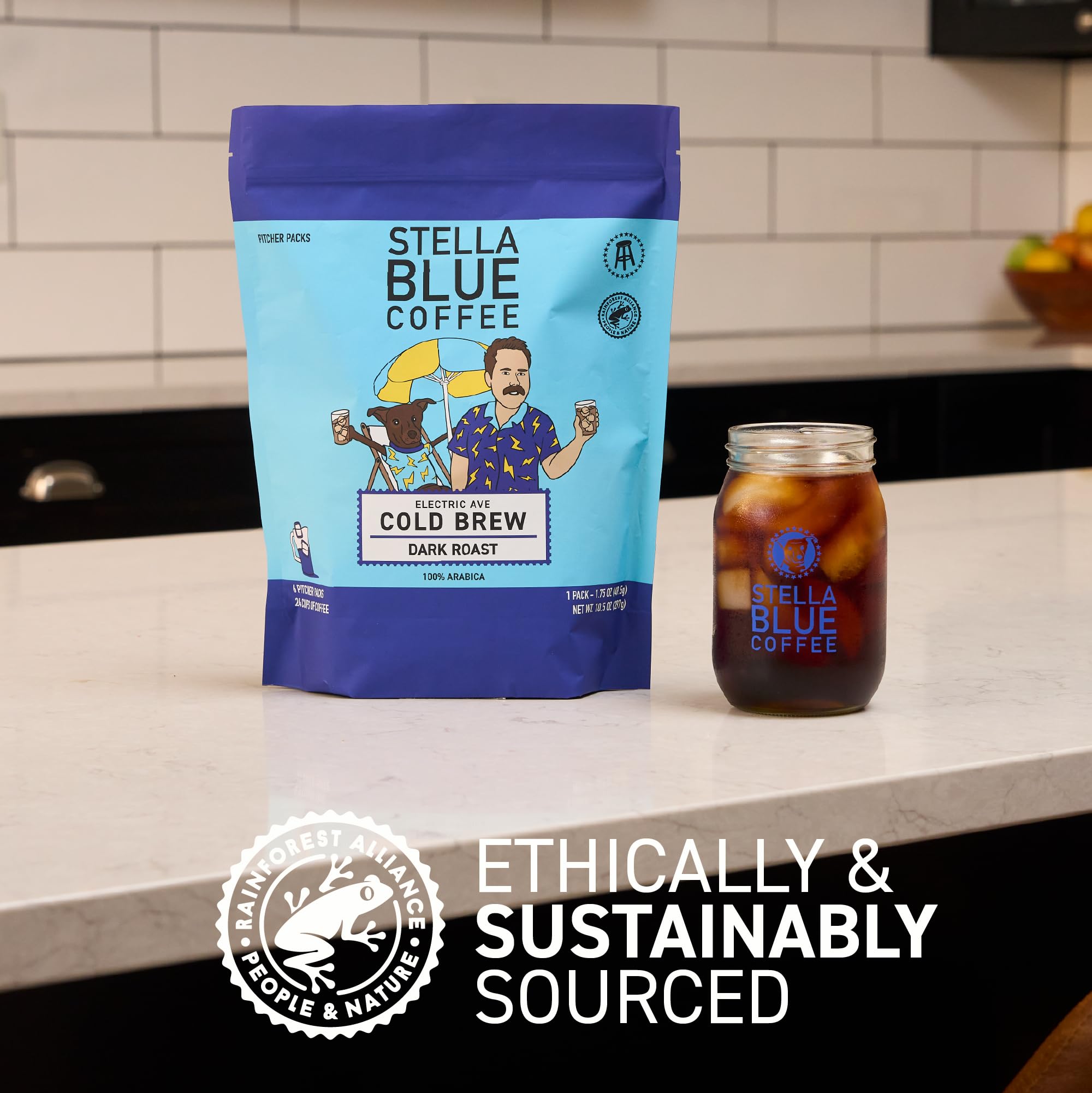 Cold Brew Coffee Bags, Electric Avenue Blend, Dark Roast, Ground Coffee