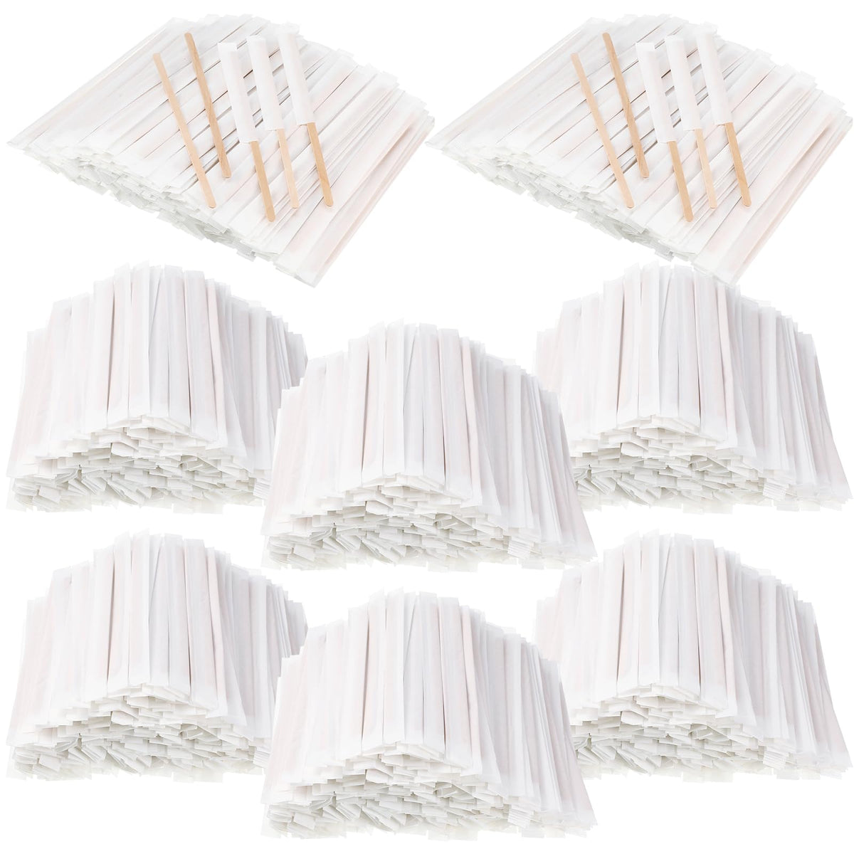 Amyhill 2000 Pcs Individually Wrapped Wooden Coffee Stirrers, 7 Inch