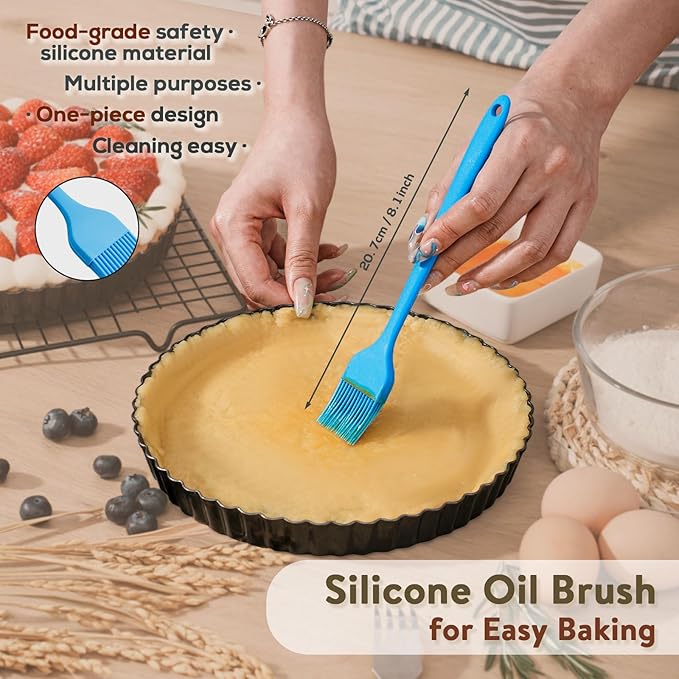 Sturdy Nonstick Tart Pan 9 inch Removable Bottom, Round Carbon Steel Quiche Pan for Baking, Heavy Duty Tart Mold loose for Pie, Mousse Cakes,Fruit and Desserts