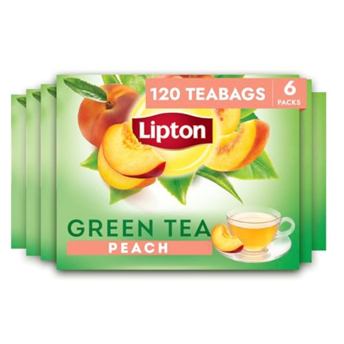 Lipton Peach Green Tea Bags, 20 Total Tea Bags
