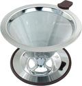 Waziaqoc Pour Over Coffee Dripper, Reusable Paperless Coffee Filter for 1-2 Cups, Stainless Steel Drip Cone Brew Coffee Strainer,Upgraded Double Micro Mesh Filter with Cup Stand