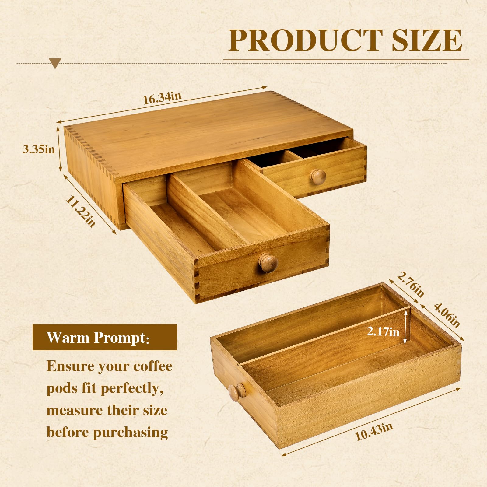 NANXITU K Cup Storage Organizer, Wood Coffee Pod and Tea Bag Holder