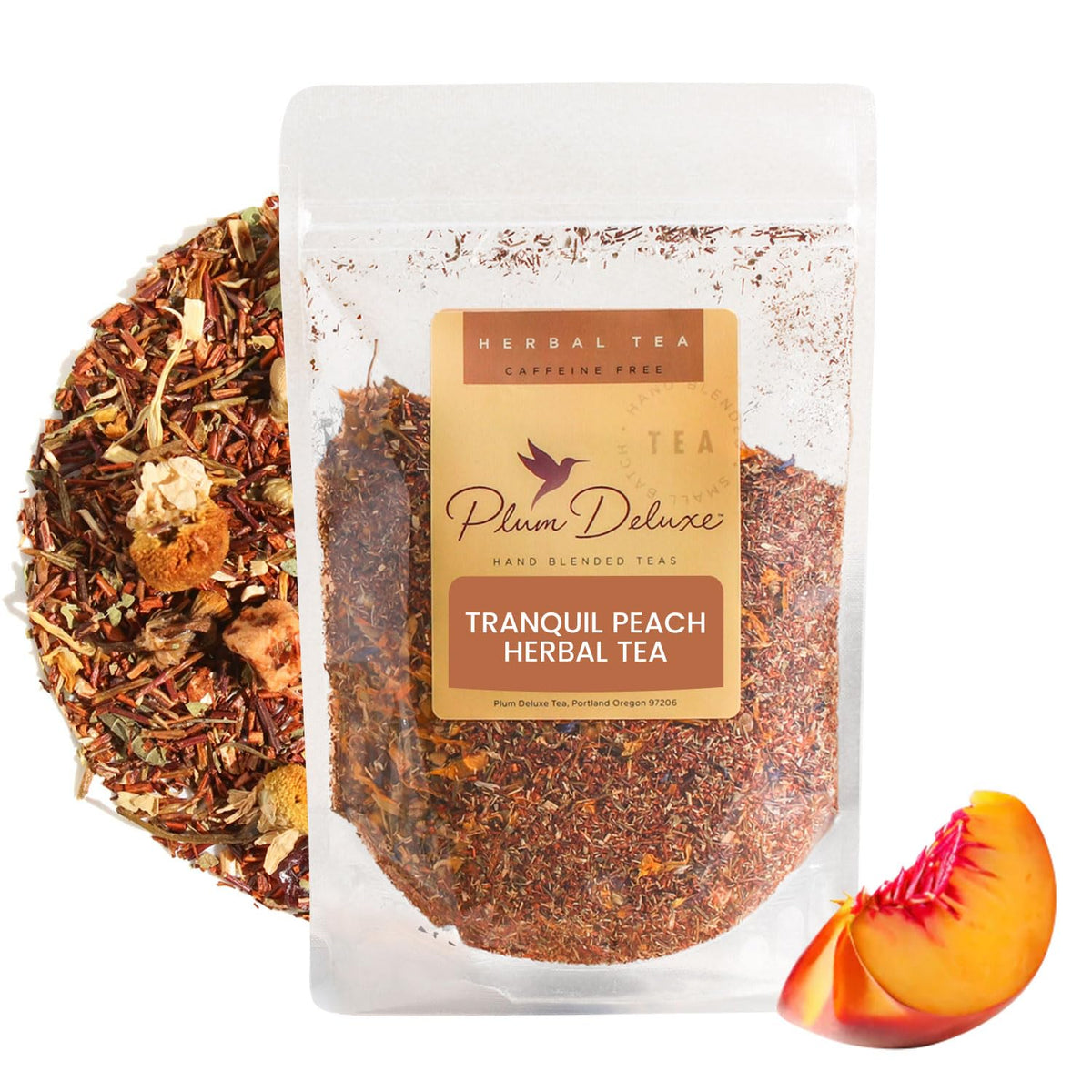 Herbal Tea Sampler – 5 Caffeine-Free Loose Leaf Blends for Sleep and Relaxation, Fruity and Dessert-Inspired Flavors, 75 to 100 Cups – Handcrafted in USA – Plum Deluxe