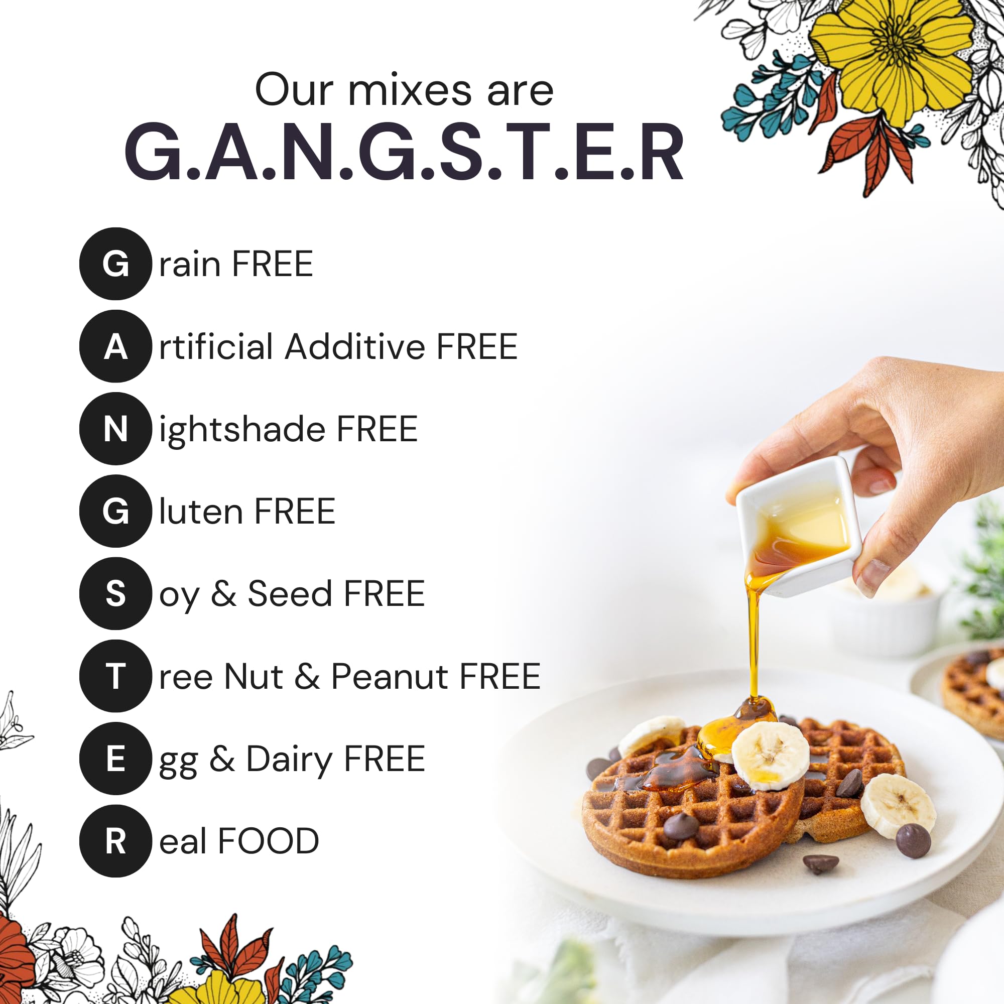 eat G.A.N.G.S.T.E.R. Allergy-Friendly Vegan Pancake & Waffle Mix