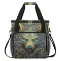 CFERSAN wolf animal vintage Coffee Maker Carring Bag Travel Carrying Storage Tote Bag Compatible with Keurig K-Mini or K-Mini Plus Portable Single Serve Coffee Brewer Case with Pockets for K-cup Pods