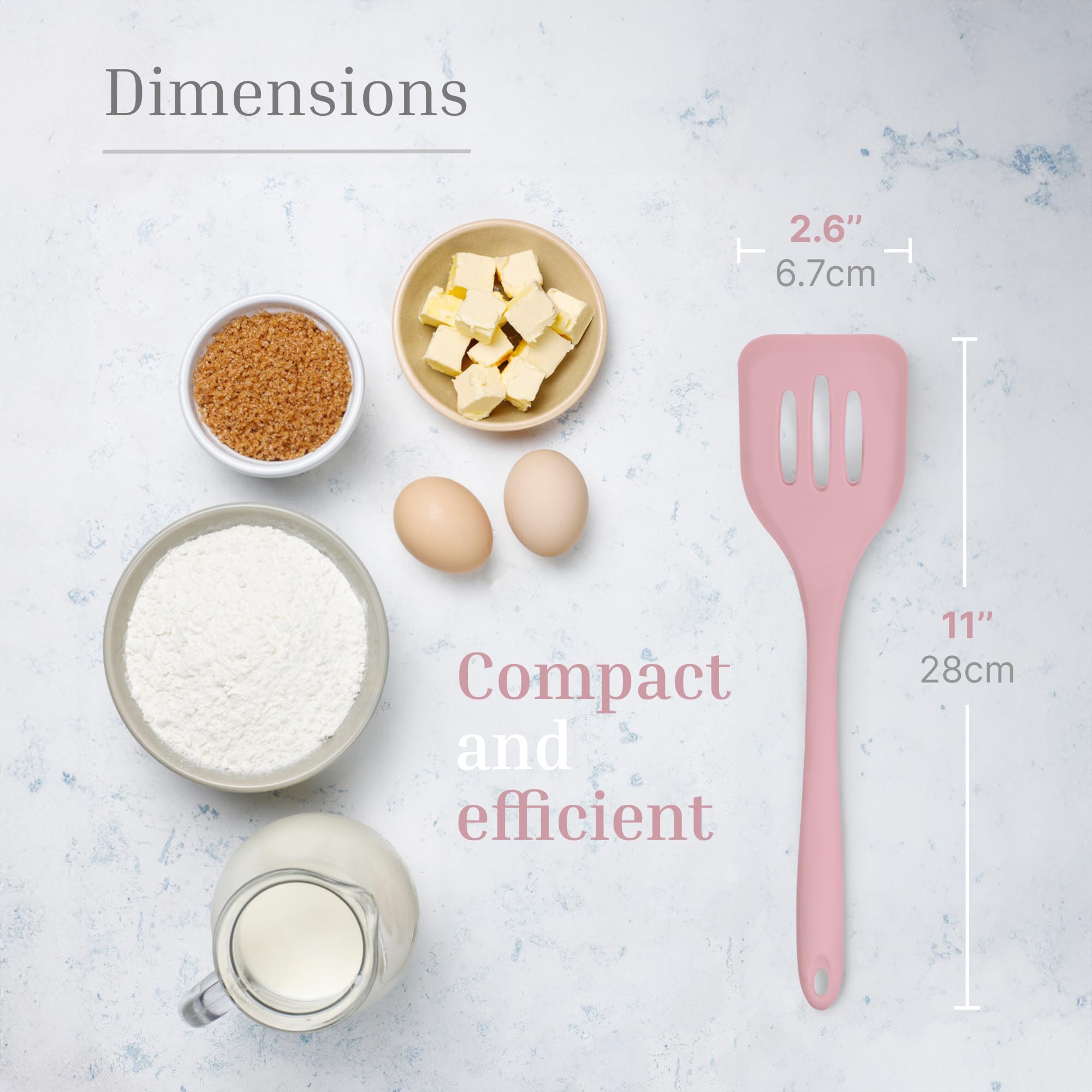 Silicone Slotted Turner Set (2-Piece) Turner Spatulas for Eggs & Pancakes