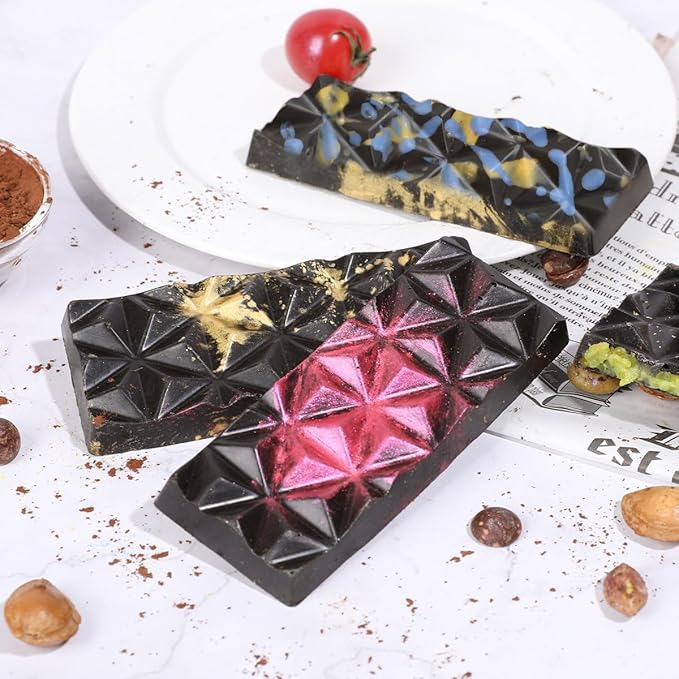 Deep Chocolate Bar Mold, Thick Silicone Chocolate Bar Mold for Stuffed Chocolate Bar, Wax Melt, Candy Bar Mold 2 Pack